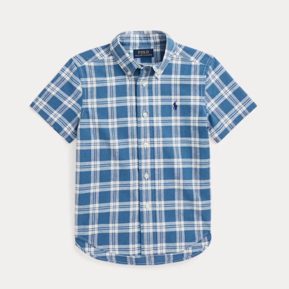 NWT Polo‎ Ralph Lauren Boys Plaid Cotton Short Sleeve Shirt Classic Preppy